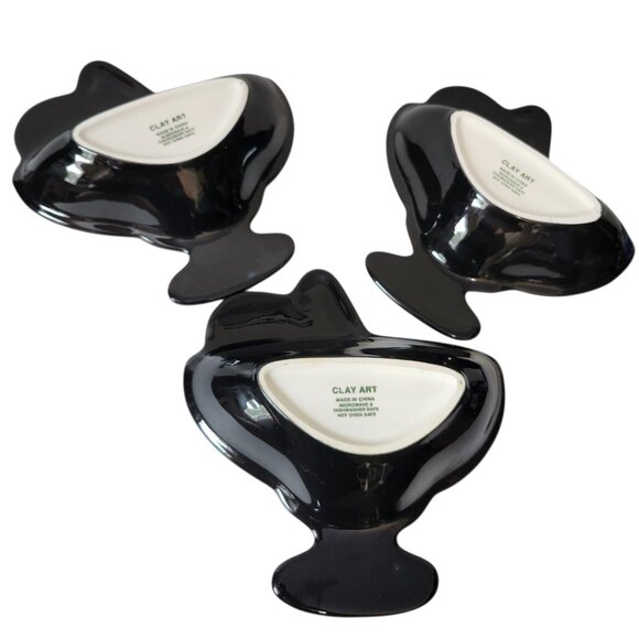 Set of 3 Clay Art Hand-Painted Margarita Glass Shaped Dipping Salsa Bowls Party - Picture 2 of 10